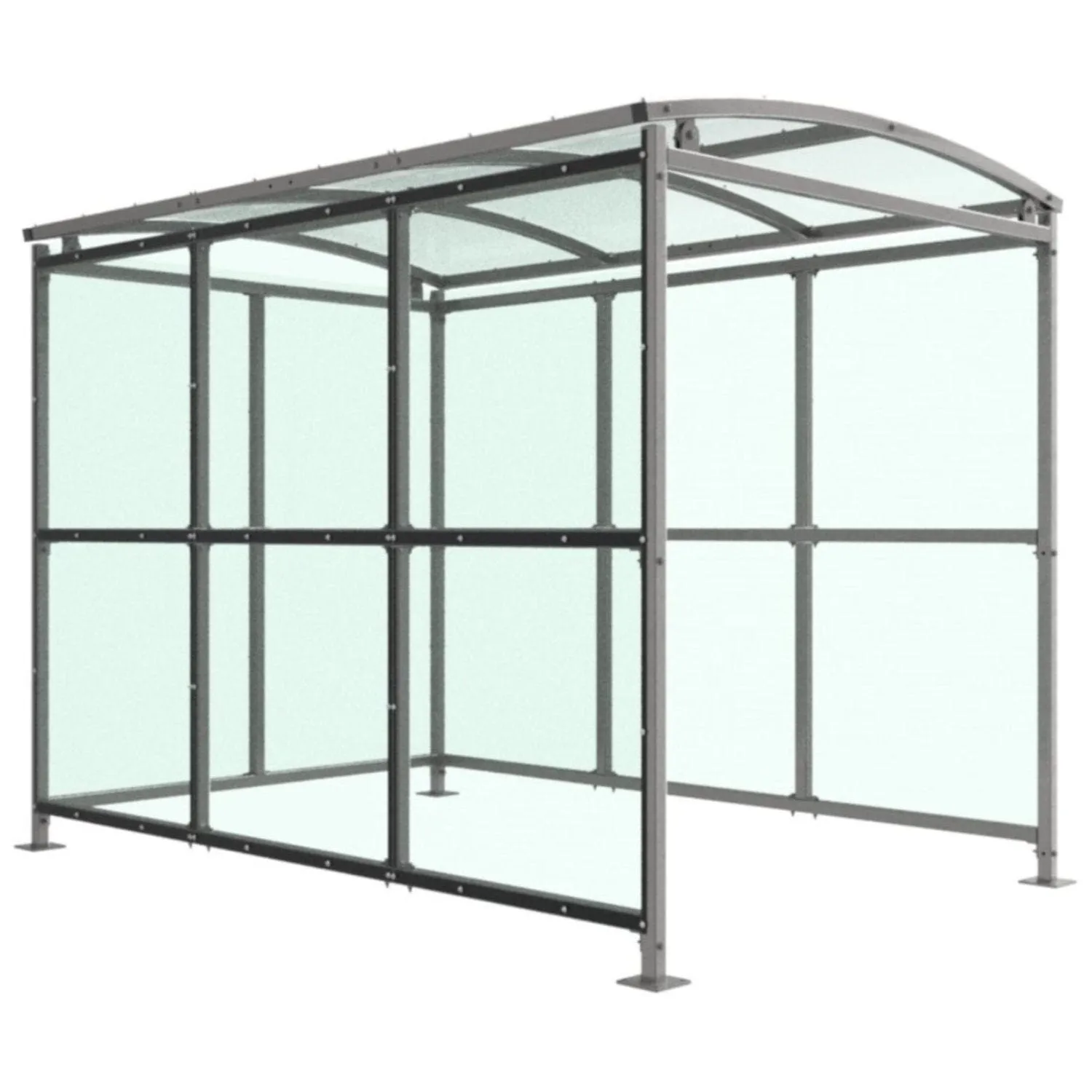 Binley Shelter with Clear PETG Cladding 1m - 5m Extension Bays
