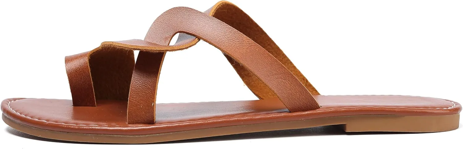 Bohemian Dress Sandals Womens Casual Flats Sandals Comfortable Ankle Strap Summer Boho Thong Sandals