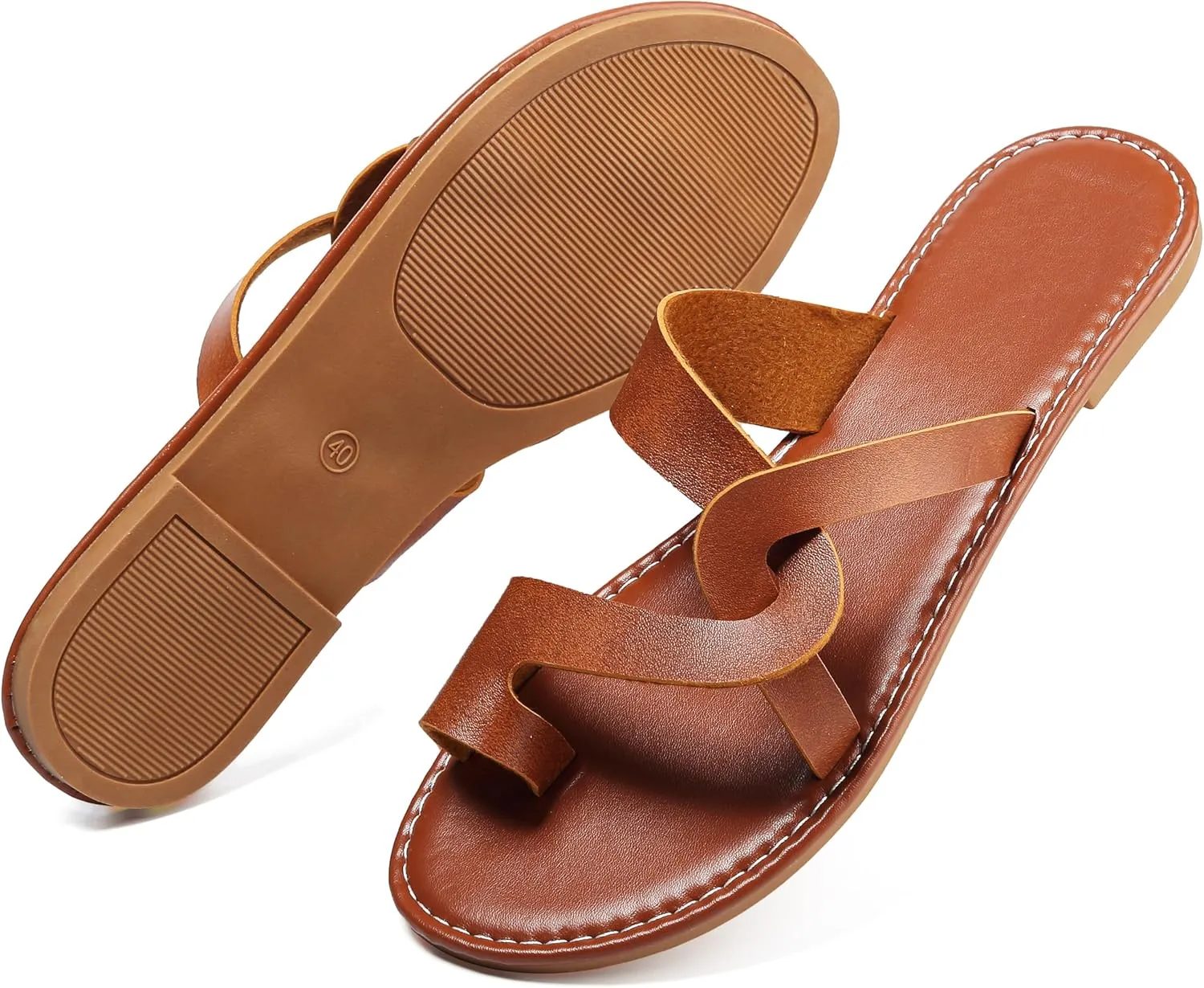 Bohemian Dress Sandals Womens Casual Flats Sandals Comfortable Ankle Strap Summer Boho Thong Sandals