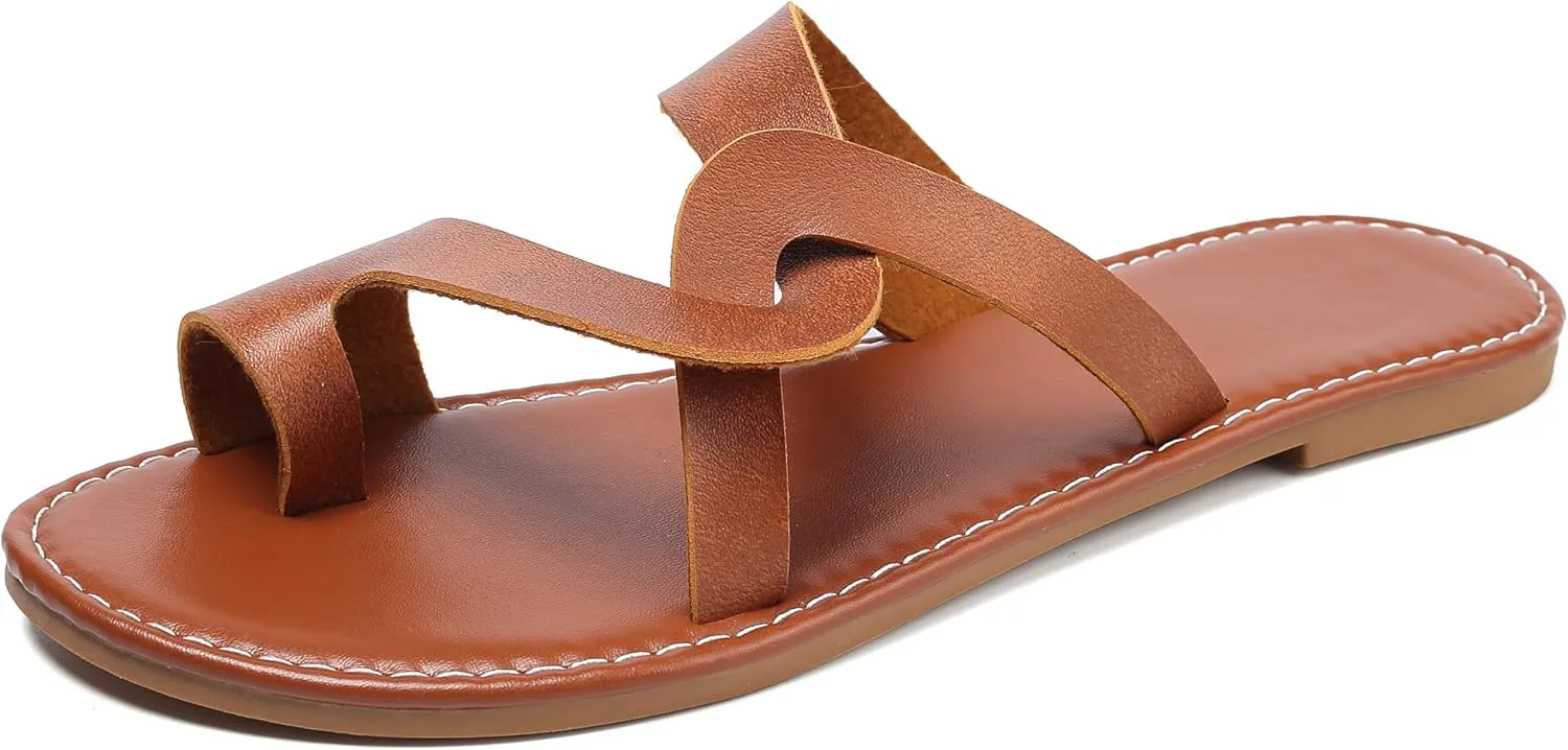 Bohemian Dress Sandals Womens Casual Flats Sandals Comfortable Ankle Strap Summer Boho Thong Sandals
