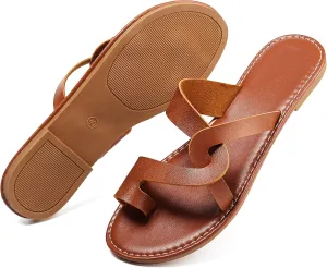 Bohemian Dress Sandals Womens Casual Flats Sandals Comfortable Ankle Strap Summer Boho Thong Sandals