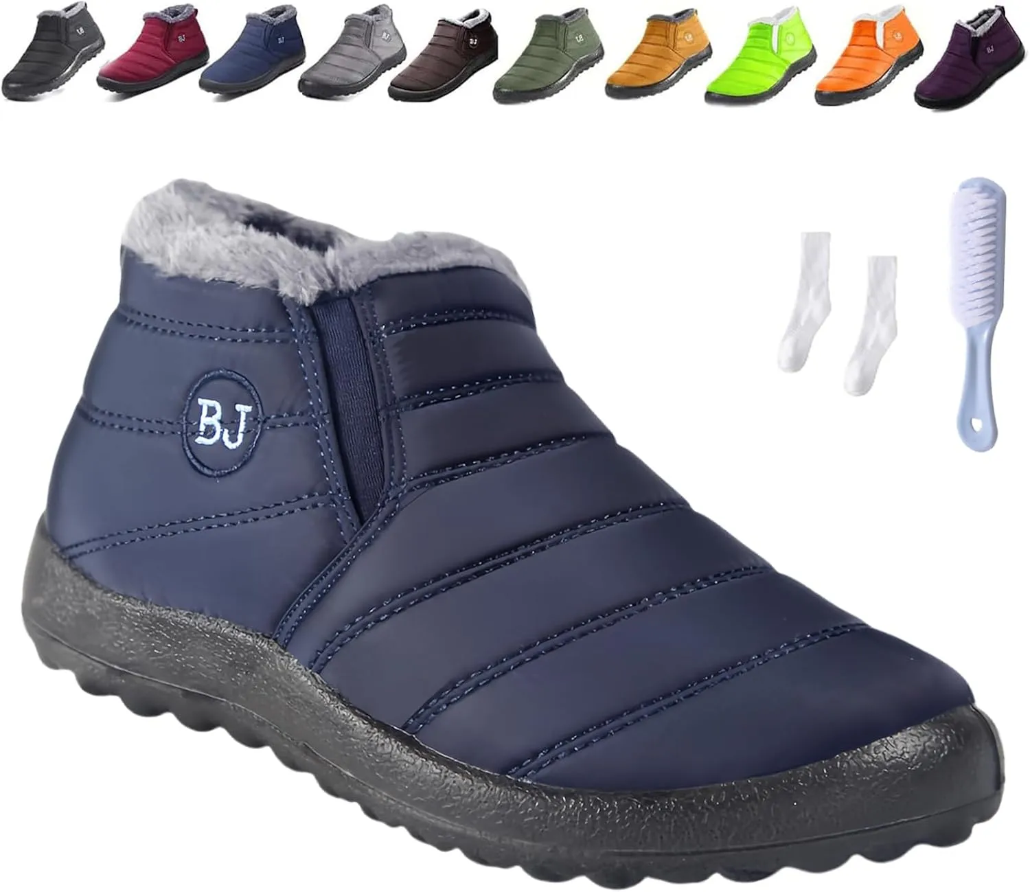 Boojoy Winter Boots,Indicativey Snow Boots Non-Slip Waterproof Fur Lining Thickening Warm Ankle Snow Boots for Women Men