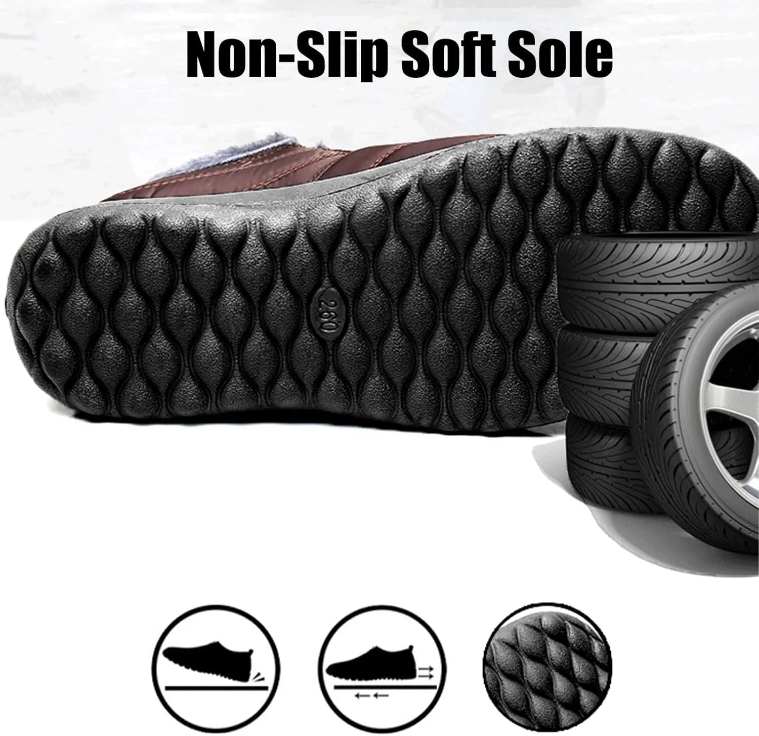 Boojoy Winter Boots,Indicativey Snow Boots Non-Slip Waterproof Fur Lining Thickening Warm Ankle Snow Boots for Women Men