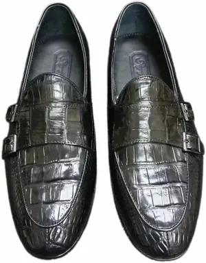 Business Casual Style Authentic Crocodile Skin Classic Men Black Moccasins Genuine Alligator Leather Male Slip-on Dress Loafers