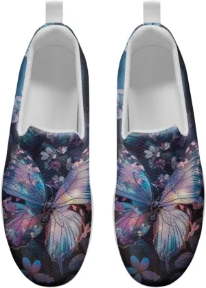Butterfly Platform Sneakers for Women Arch Support Loafers for Work Memory Foam Athletic Shoes Walking Standing
