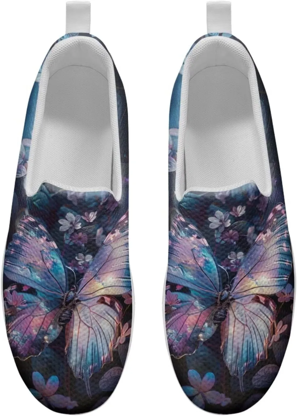 Butterfly Platform Sneakers for Women Arch Support Loafers for Work Memory Foam Athletic Shoes Walking Standing