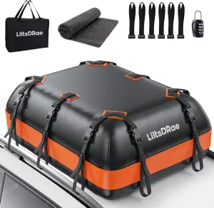 Car Rooftop Cargo Carrier Bag, 21 Cubic Feet 100% Waterproof Heavy Duty 840D Car Roof Bag for All Vehicle with/Without Racks - Anti-Slip Mat, 6 Door Hooks, Storage Bag, 2 Extra Straps