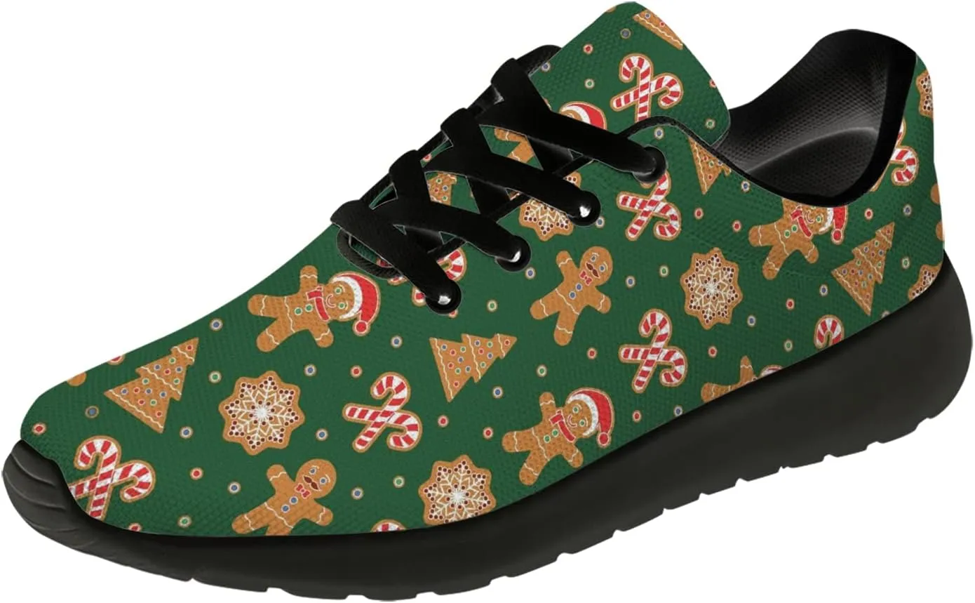Christmas Pattern Shoes Womens Mens Tennis Walking Sneakers Breathable Athletic Running Shoes Gifts for Her,Him