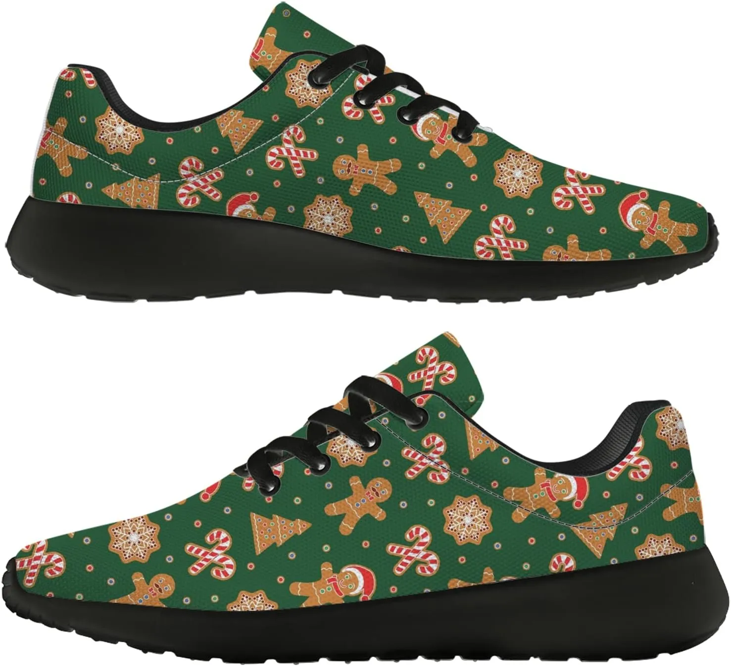 Christmas Pattern Shoes Womens Mens Tennis Walking Sneakers Breathable Athletic Running Shoes Gifts for Her,Him