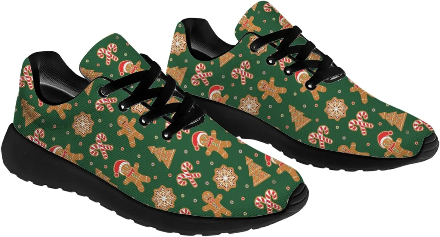 Christmas Pattern Shoes Womens Mens Tennis Walking Sneakers Breathable Athletic Running Shoes Gifts for Her,Him