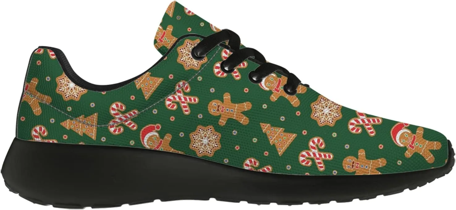 Christmas Pattern Shoes Womens Mens Tennis Walking Sneakers Breathable Athletic Running Shoes Gifts for Her,Him