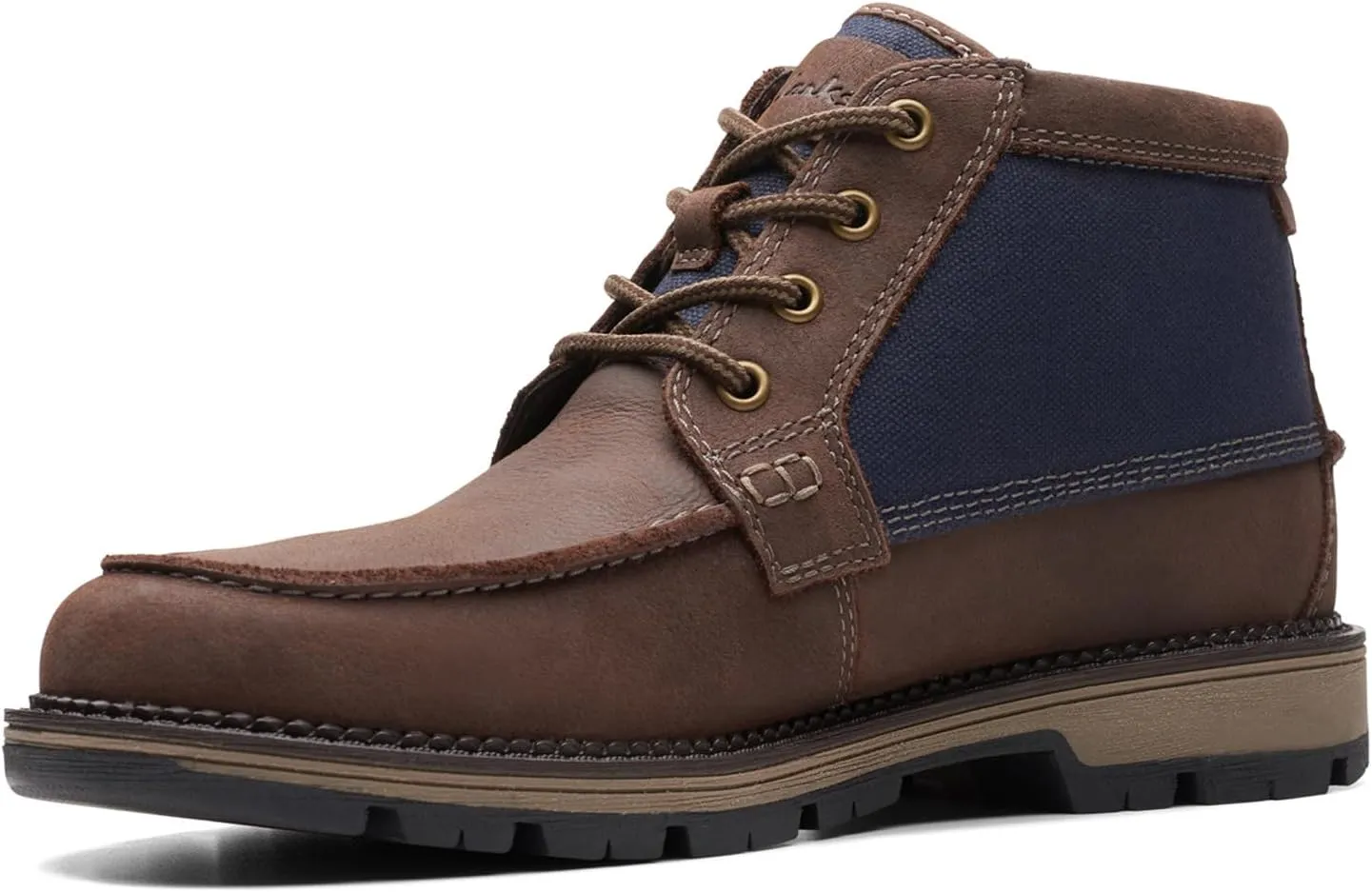 Clarks Mens Maplewalk Moc Lace-Up Leather Chukka Boots