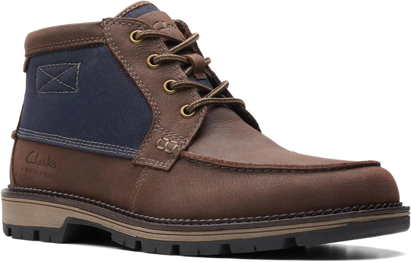 Clarks Mens Maplewalk Moc Lace-Up Leather Chukka Boots