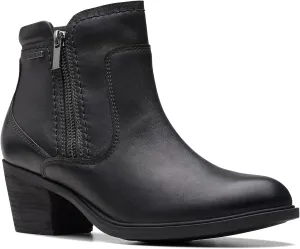 Clarks Unisex Neva Zip WP Sneaker, Black Leat, 0 US Women