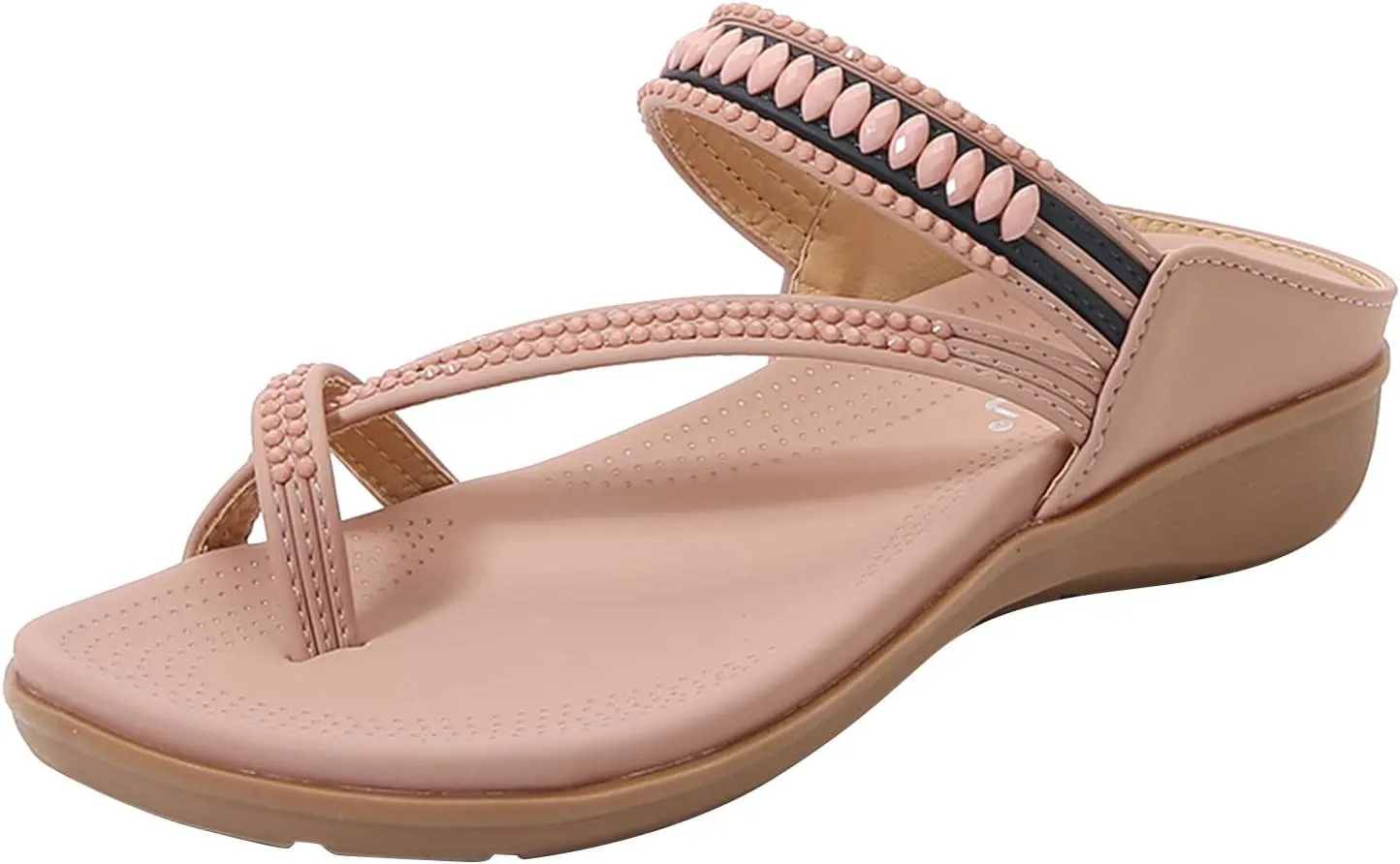 Clip Toe Sandals for Women Comfort Wedge Slip On Flip Flops Summer Casual Roman Shoes Lightweight Comfortable Outdoor Beach Shoes Slipper