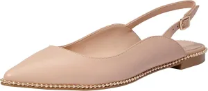Coach Women's VAE Leather Skimmer Ballet Flat, Beechwood, 6