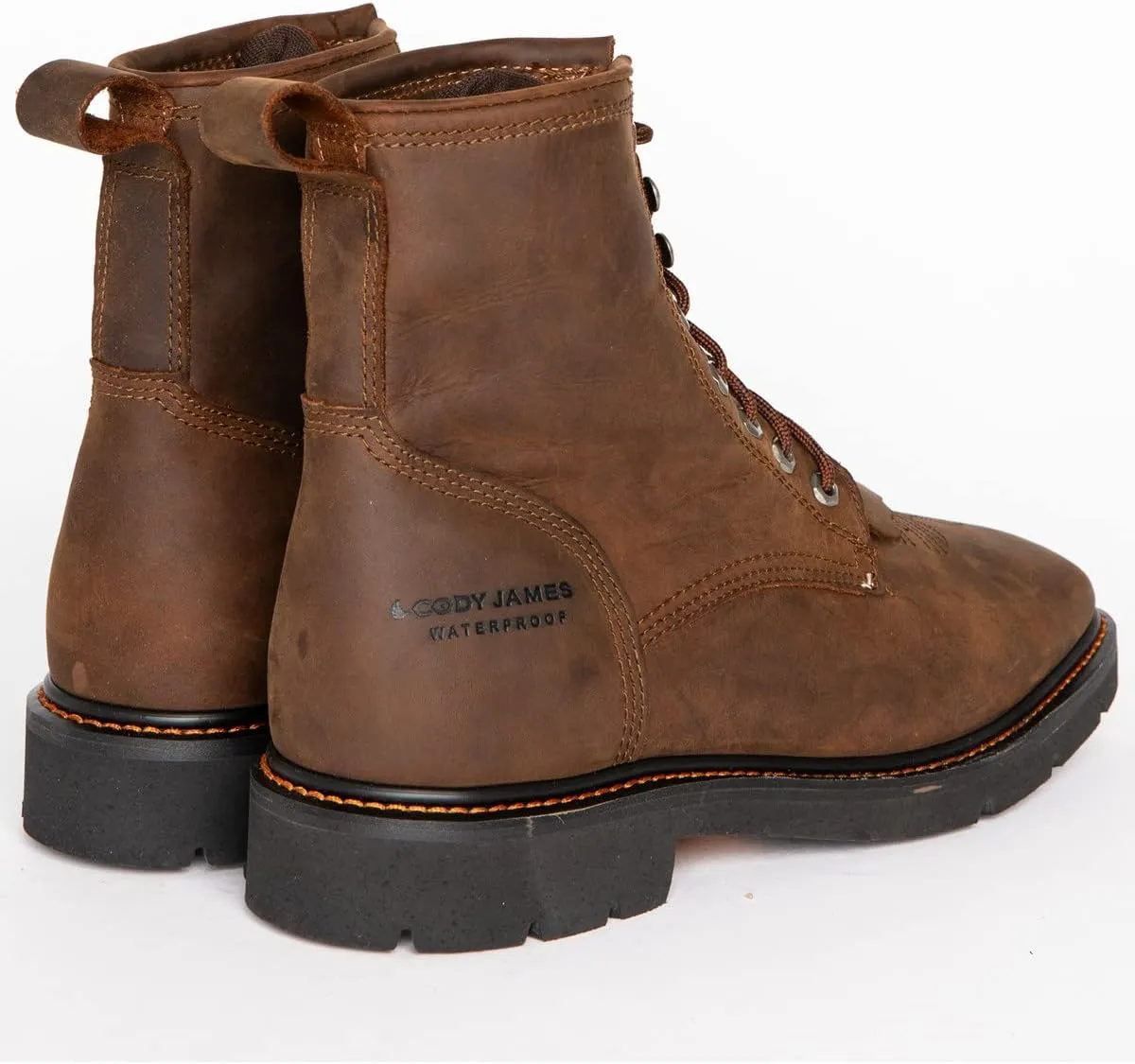 Cody James Men's 8" Mustang Waterproof Lace-Up Kiltie Work Boot Square Toe - Cwmr2