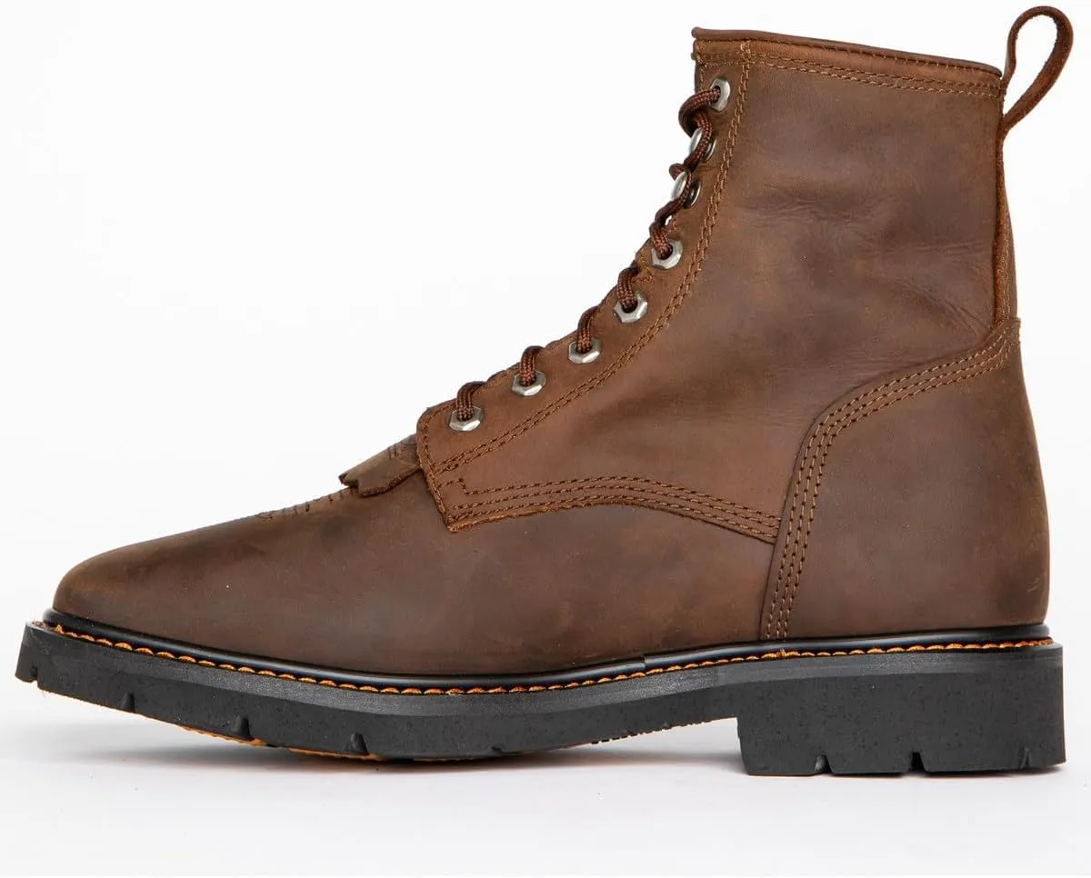 Cody James Men's 8" Mustang Waterproof Lace-Up Kiltie Work Boot Square Toe - Cwmr2