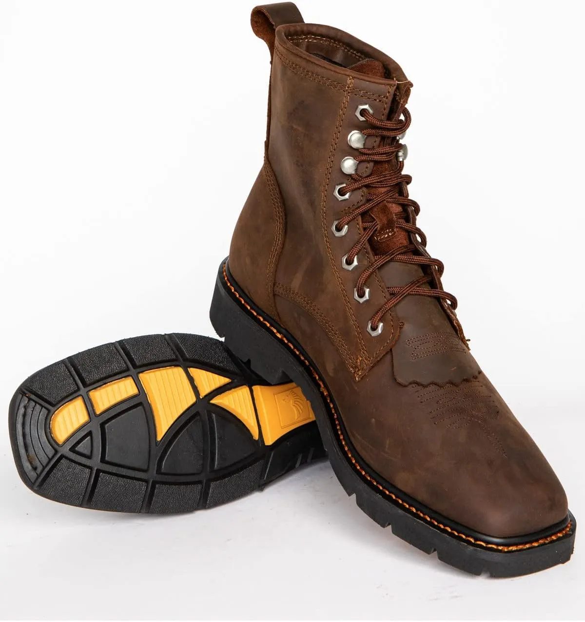 Cody James Men's 8" Mustang Waterproof Lace-Up Kiltie Work Boot Square Toe - Cwmr2