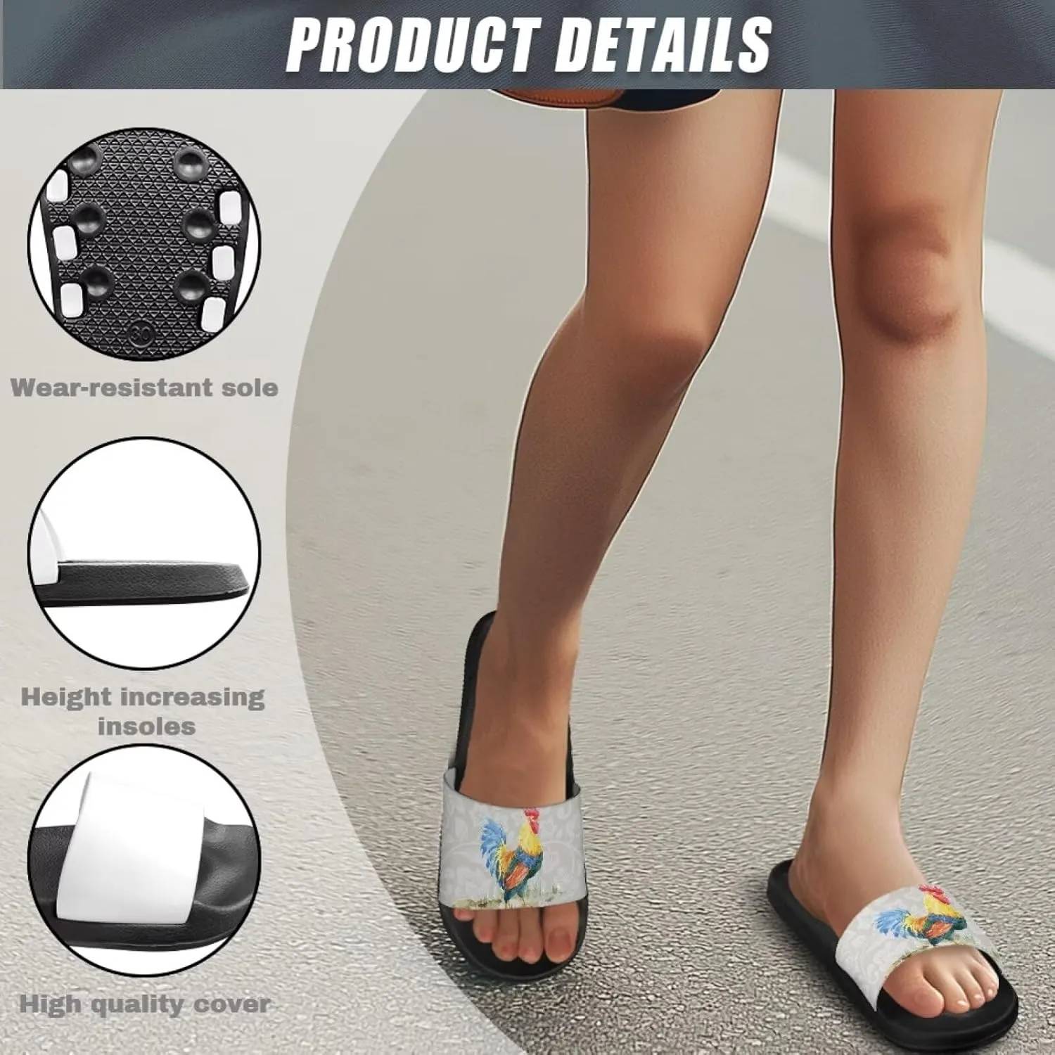 Coloranimal Slippers for Women Sandals Women Comfortable Slide Sandals with Non Slip Sole Fashion Lightweight Shower Shoes House Slippers