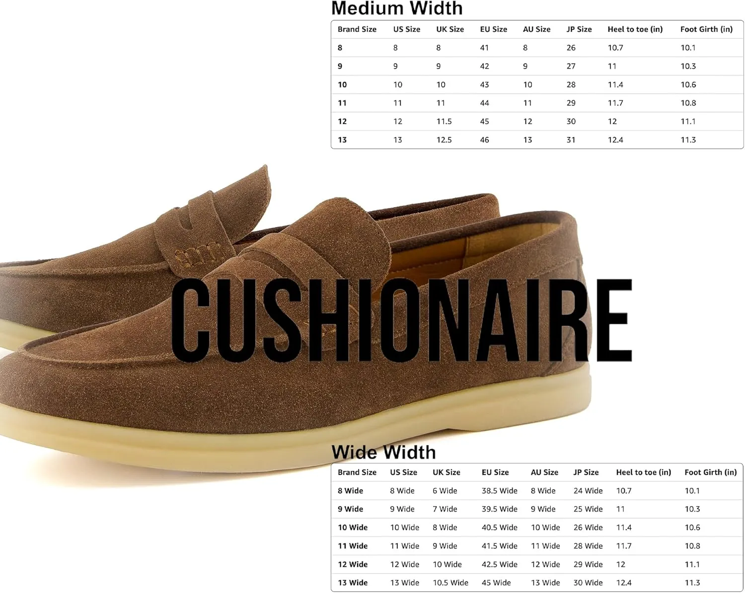 CUSHIONAIRE Selby Men's Genuine Leather Slip-On Casual Penny Loafers – Memory Foam, Rubber Sole