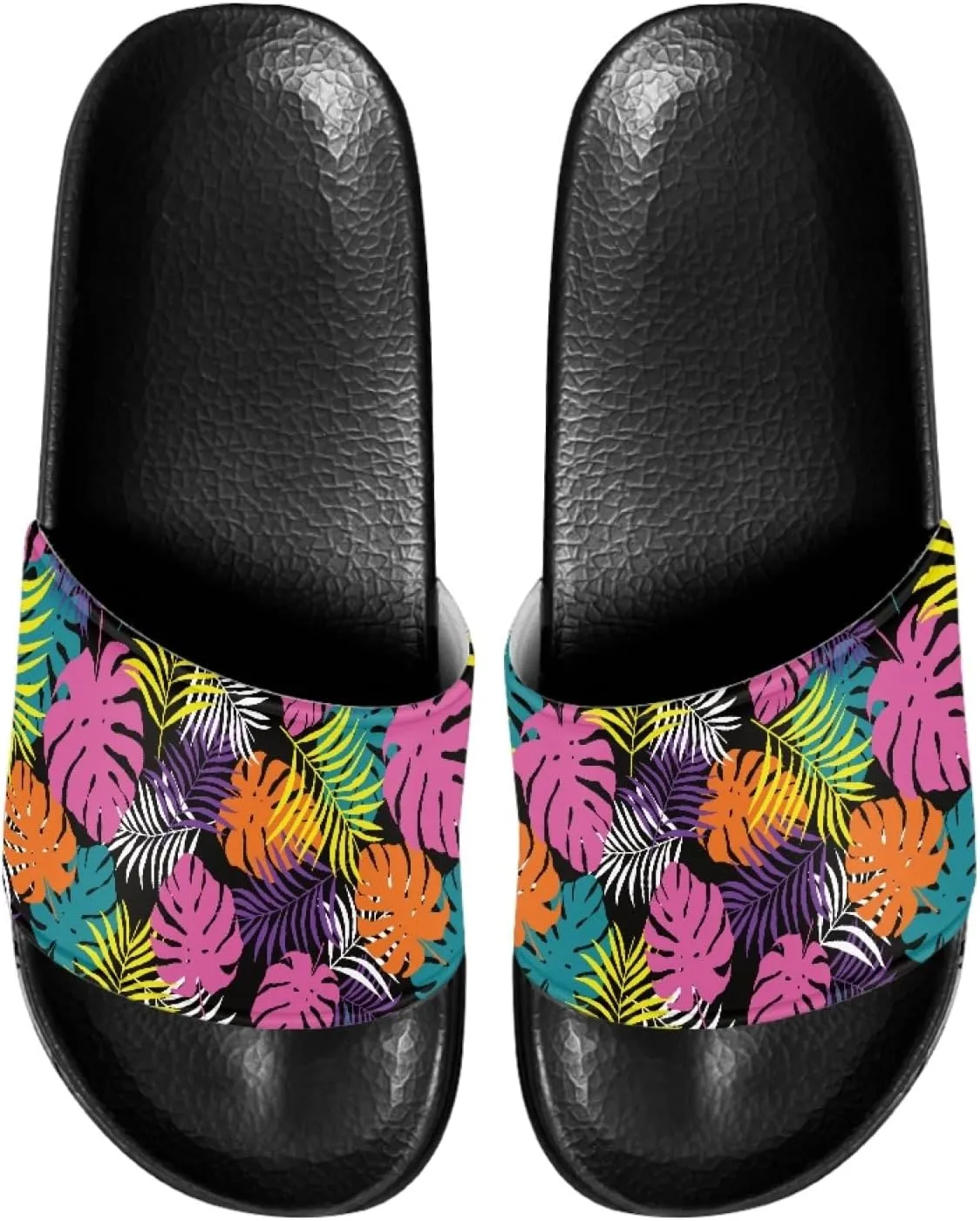 Custom Print Sliders Flat Sandals for Women Men,Open Toe Slippers Anti Skid Slip On Slide Slippers