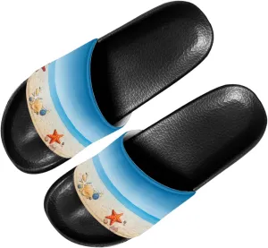 Custom Print Sliders Flat Sandals for Women Men,Open Toe Slippers Anti Skid Slip On Slide Slippers