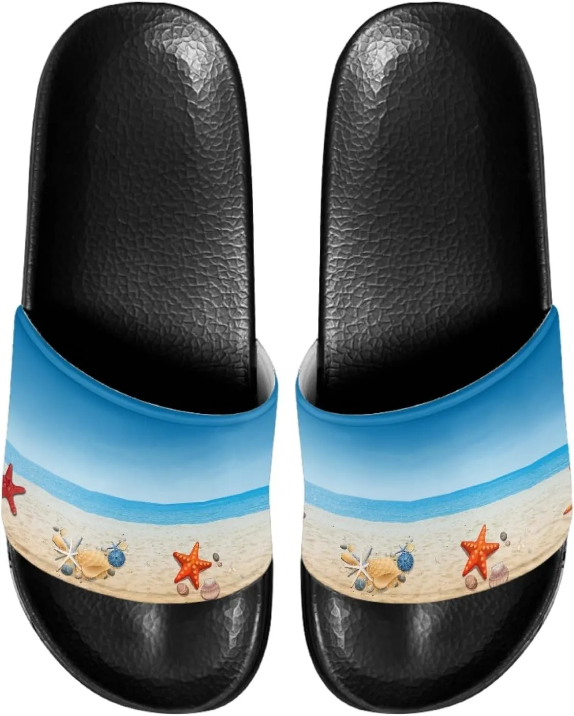 Custom Print Sliders Flat Sandals for Women Men,Open Toe Slippers Anti Skid Slip On Slide Slippers