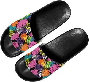 Custom Print Sliders Flat Sandals for Women Men,Open Toe Slippers Anti Skid Slip On Slide Slippers