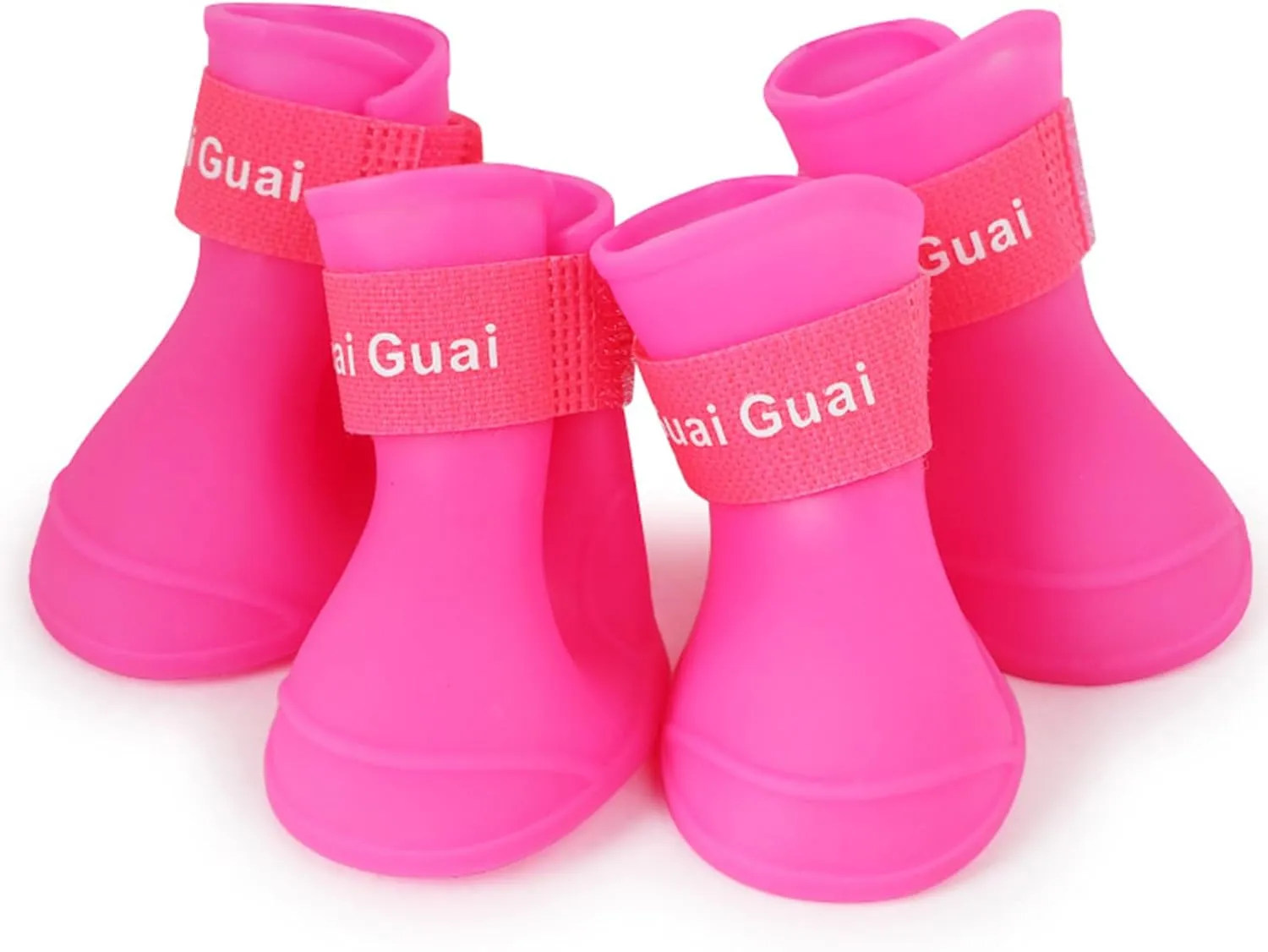 Cute Little Pet Dog Puppy Rain Snow Boots Shoes Booties Candy Colors Rubber Waterproof Anti-Slip (Rose Red, XX-Large)