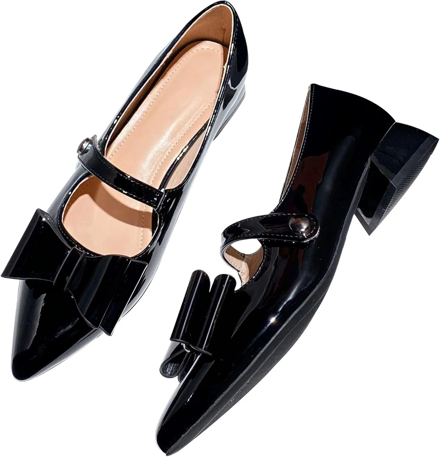 Dear Time Women's Vintage Mary Jane Shoes Ankle Strap Square Toe Flats Uniform Dress Shoes Ballet Flats