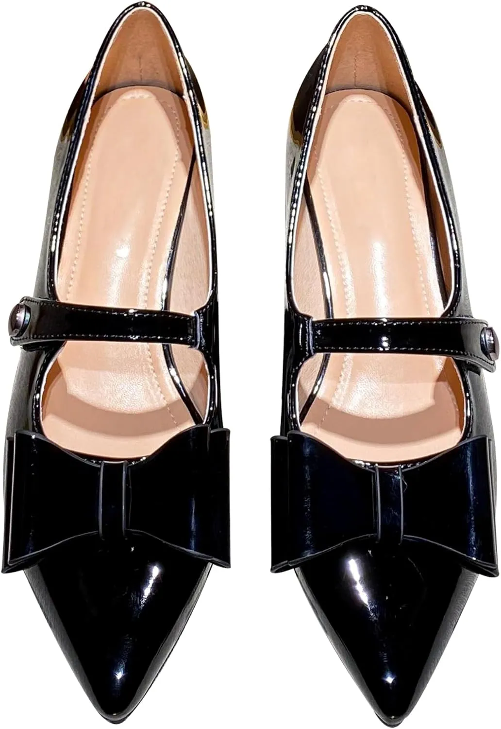 Dear Time Women's Vintage Mary Jane Shoes Ankle Strap Square Toe Flats Uniform Dress Shoes Ballet Flats