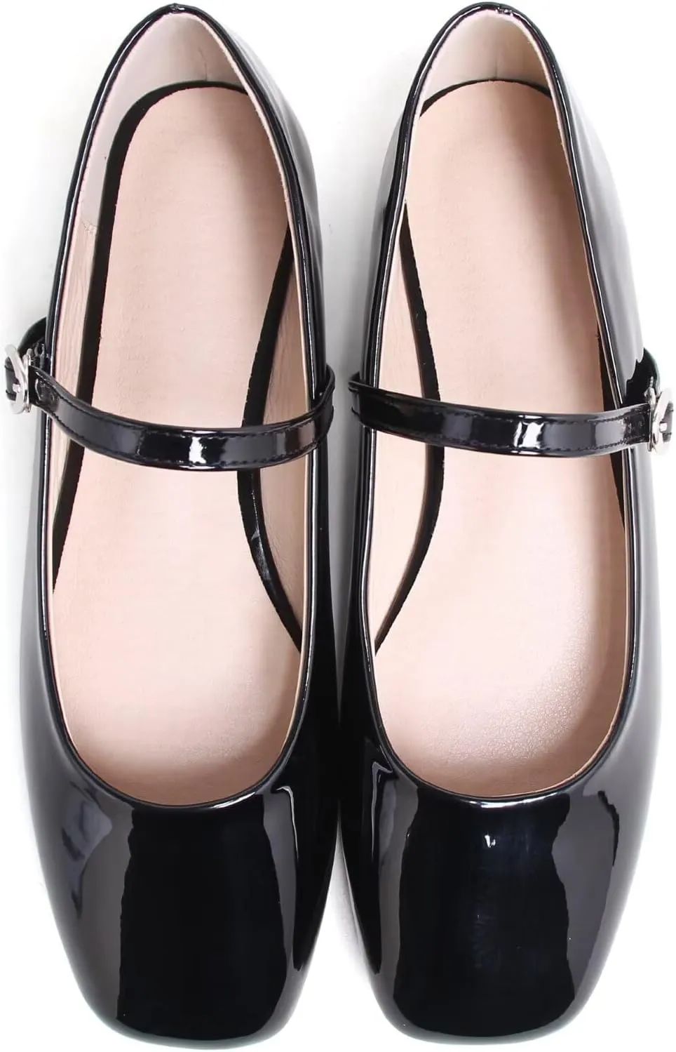 Dear Time Women's Vintage Mary Jane Shoes Ankle Strap Square Toe Flats Uniform Dress Shoes Ballet Flats