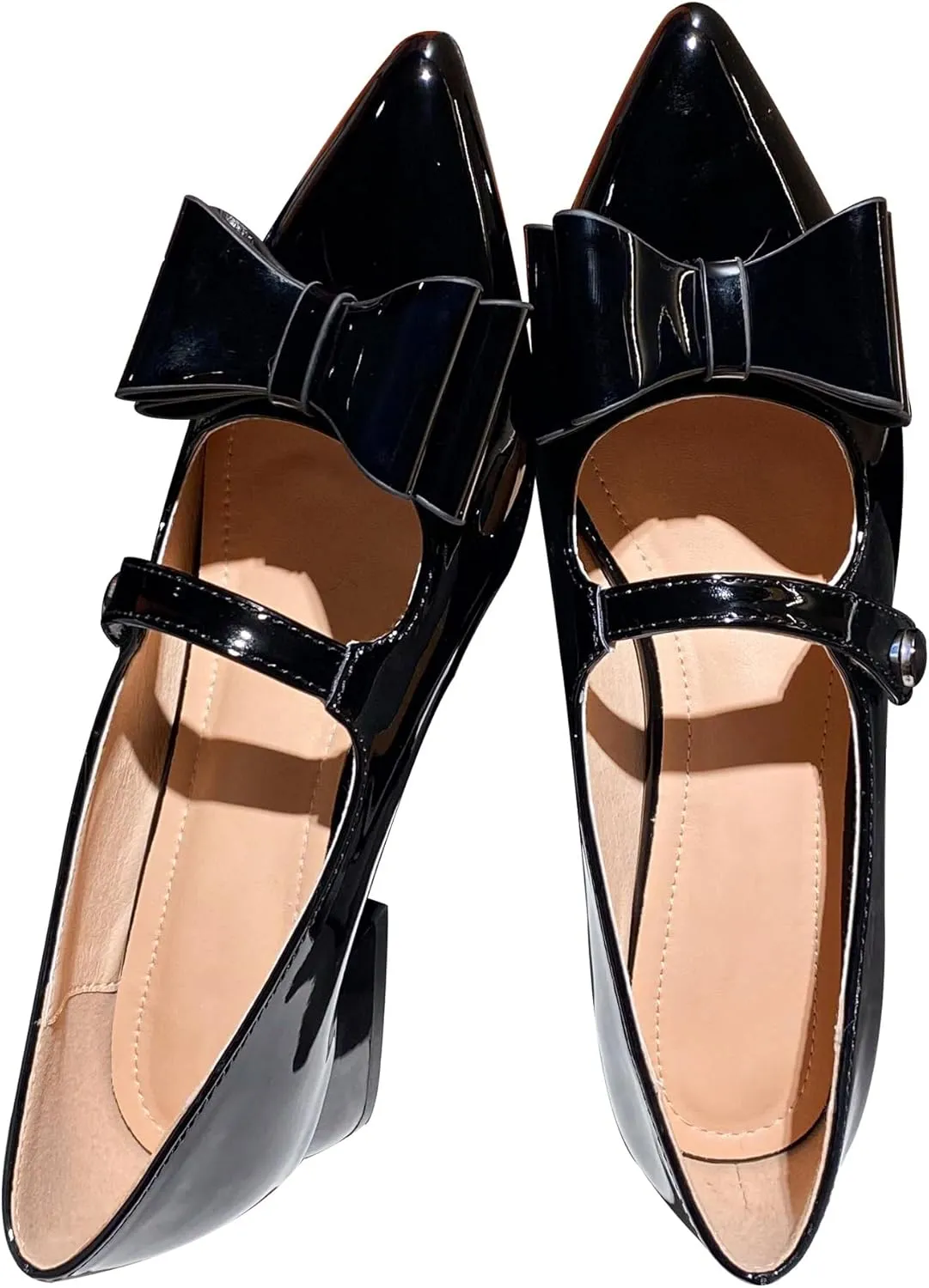 Dear Time Women's Vintage Mary Jane Shoes Ankle Strap Square Toe Flats Uniform Dress Shoes Ballet Flats