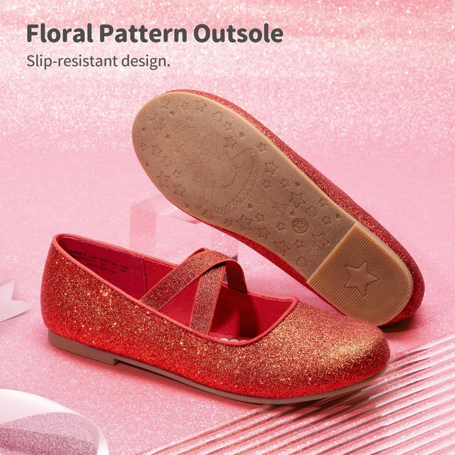 DREAM PAIRS Girls Ballerina Dress Shoes Mary Jane Flats