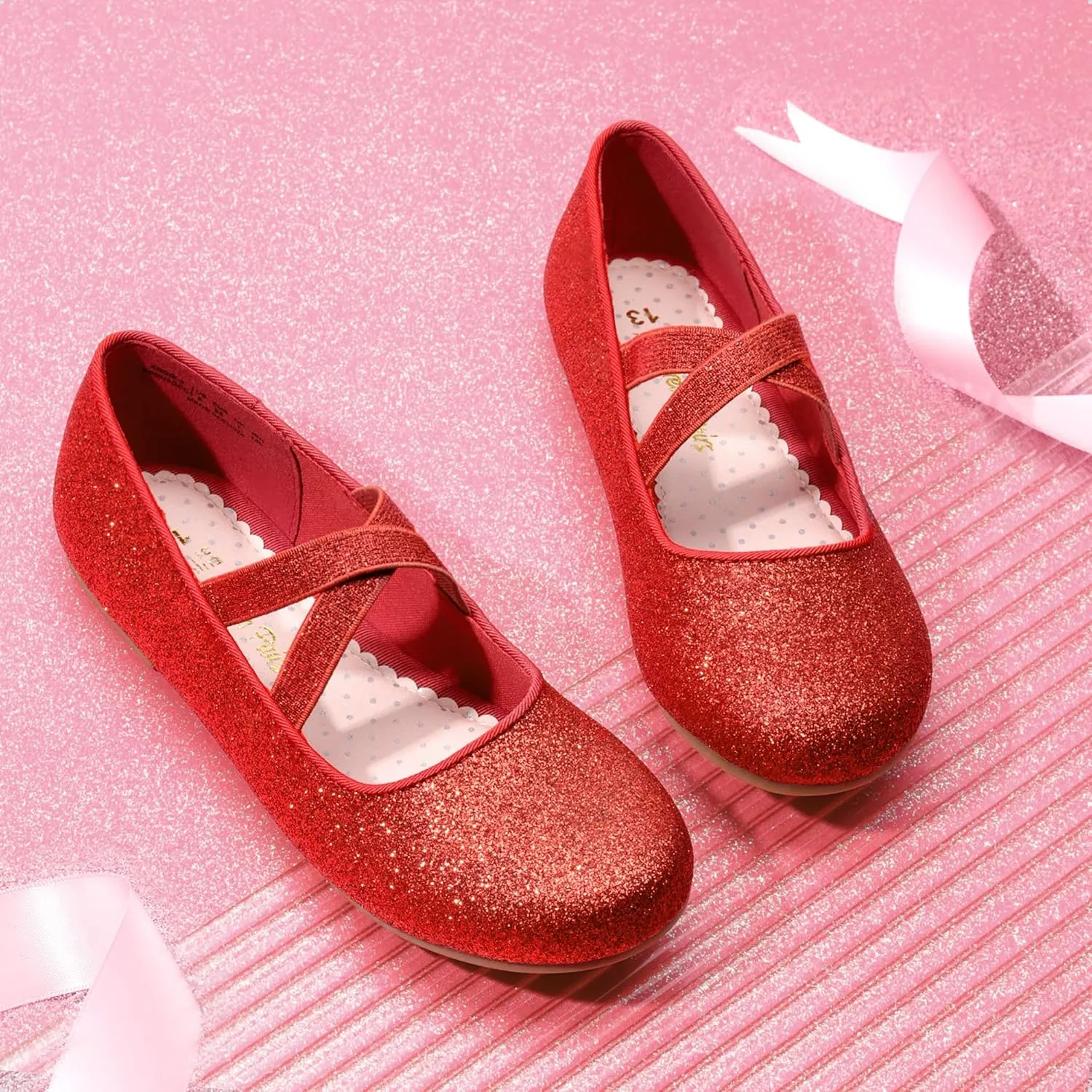 DREAM PAIRS Girls Ballerina Dress Shoes Mary Jane Flats