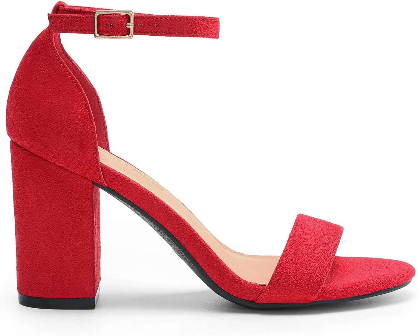 DREAM PAIRS Heels for Women Chunky Block Heel Open Toe Ankle Strap 3.5 Inch Heeled Sandals for Party Date Wedding