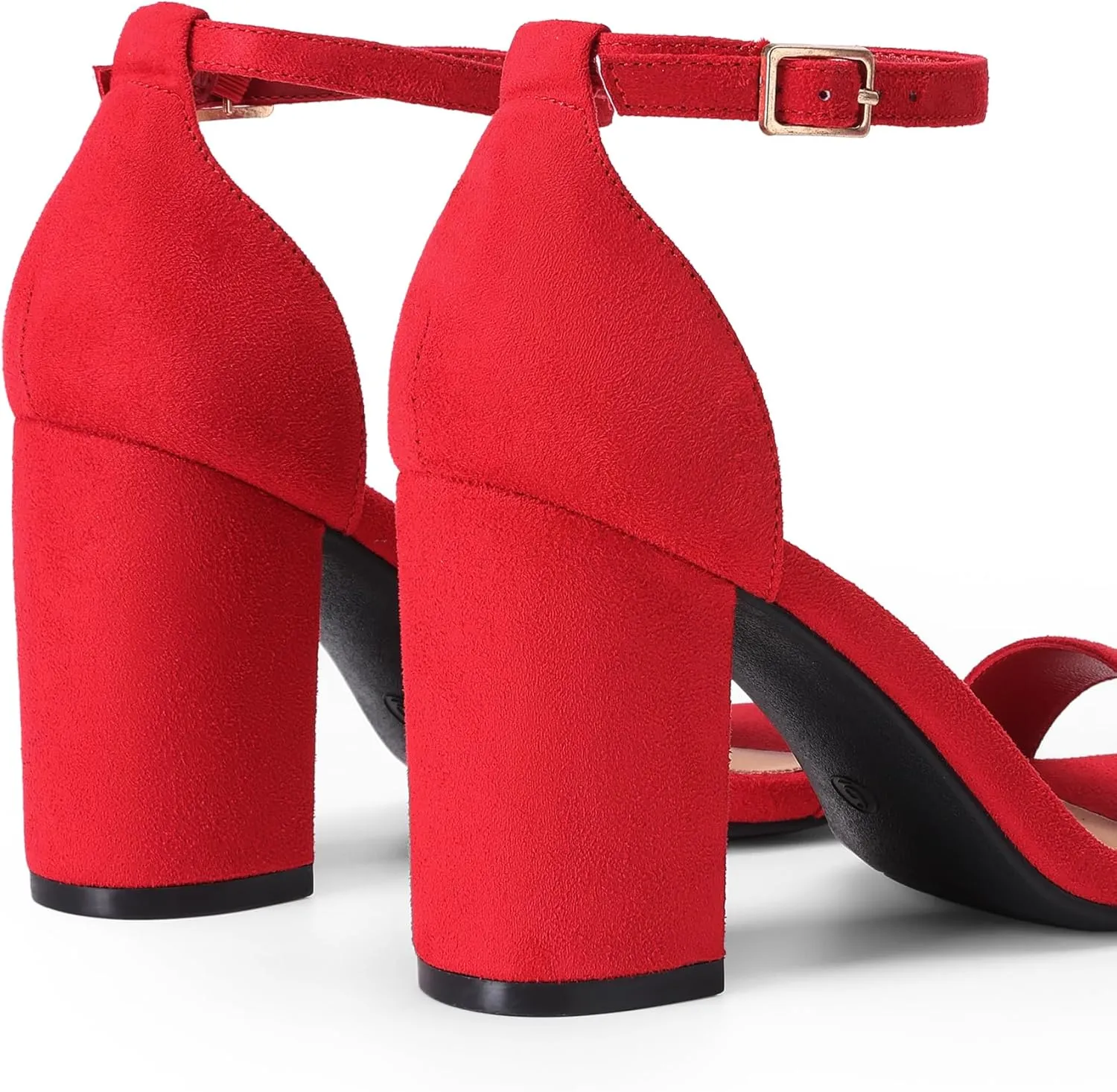 DREAM PAIRS Heels for Women Chunky Block Heel Open Toe Ankle Strap 3.5 Inch Heeled Sandals for Party Date Wedding