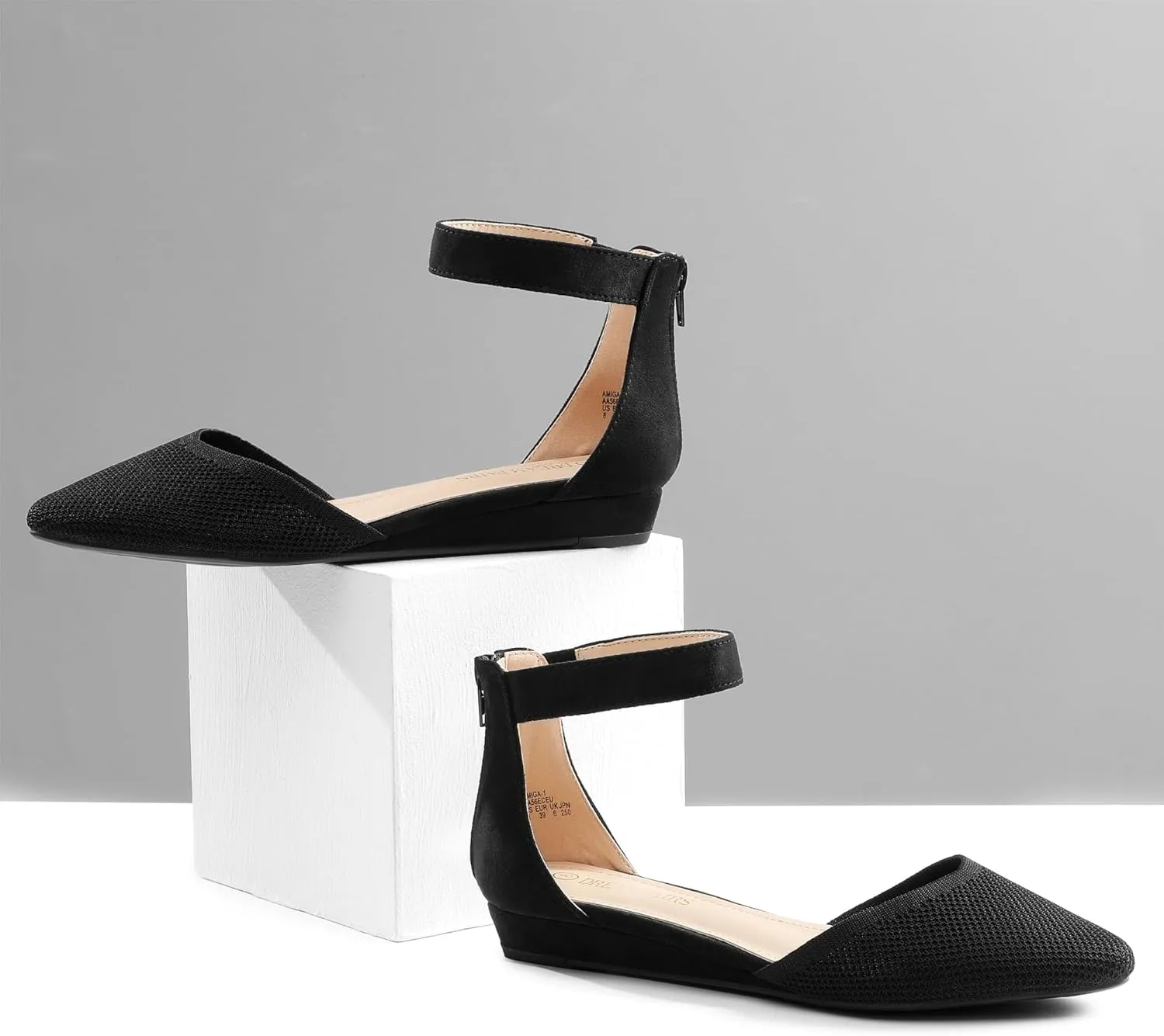 DREAM PAIRS Women's Low Wedge Ankle Strap Dress Flats Shoes