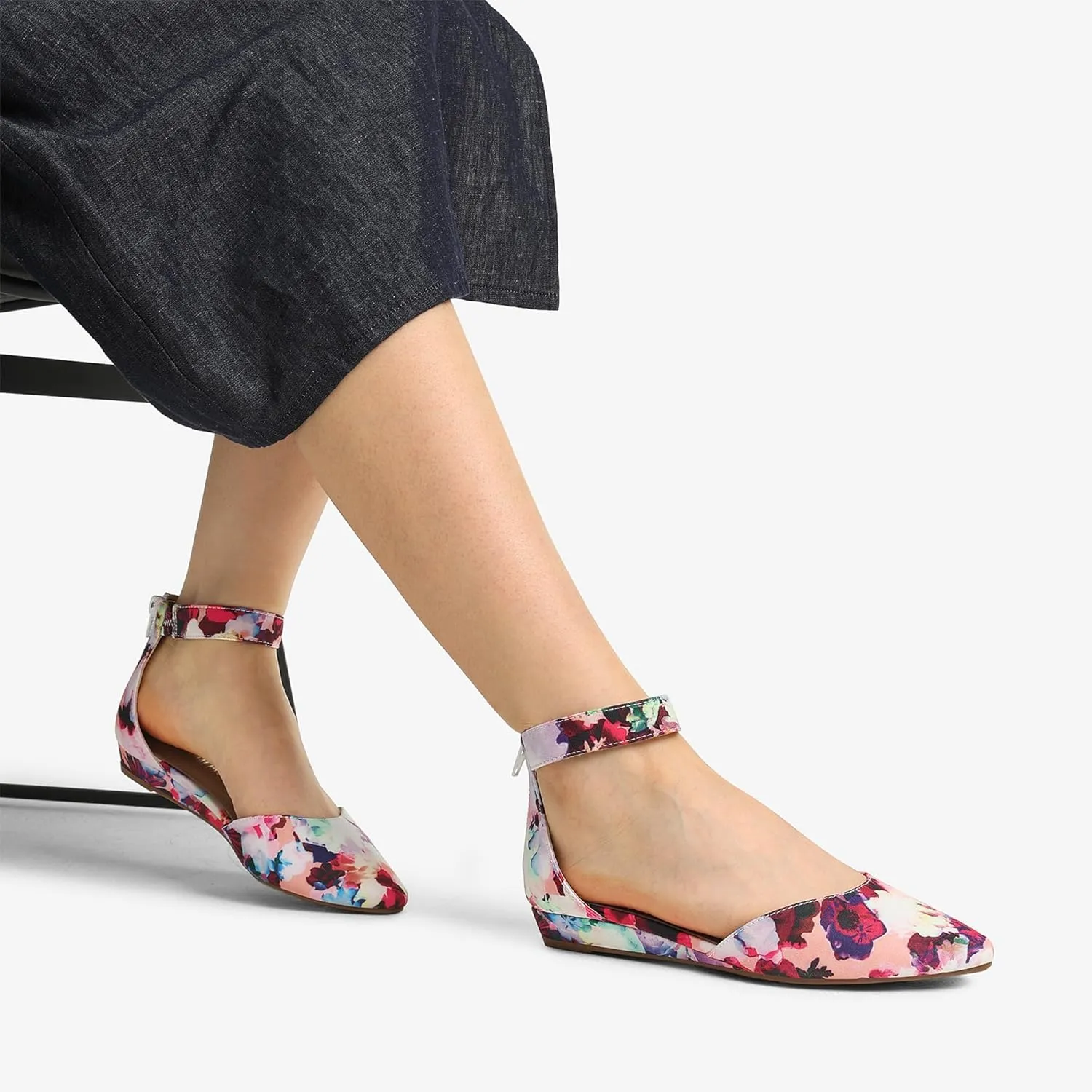 DREAM PAIRS Women's Low Wedge Ankle Strap Dress Flats Shoes