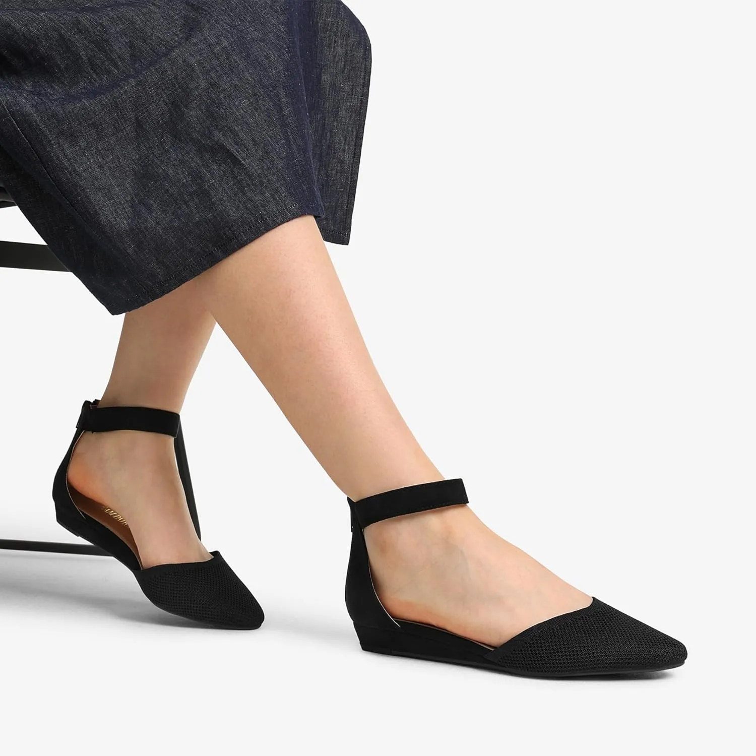 DREAM PAIRS Women's Low Wedge Ankle Strap Dress Flats Shoes