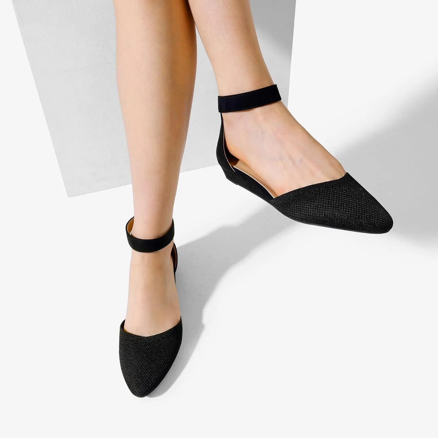 DREAM PAIRS Women's Low Wedge Ankle Strap Dress Flats Shoes