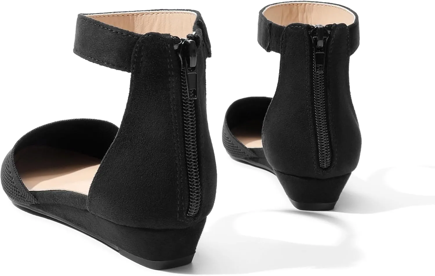 DREAM PAIRS Women's Low Wedge Ankle Strap Dress Flats Shoes