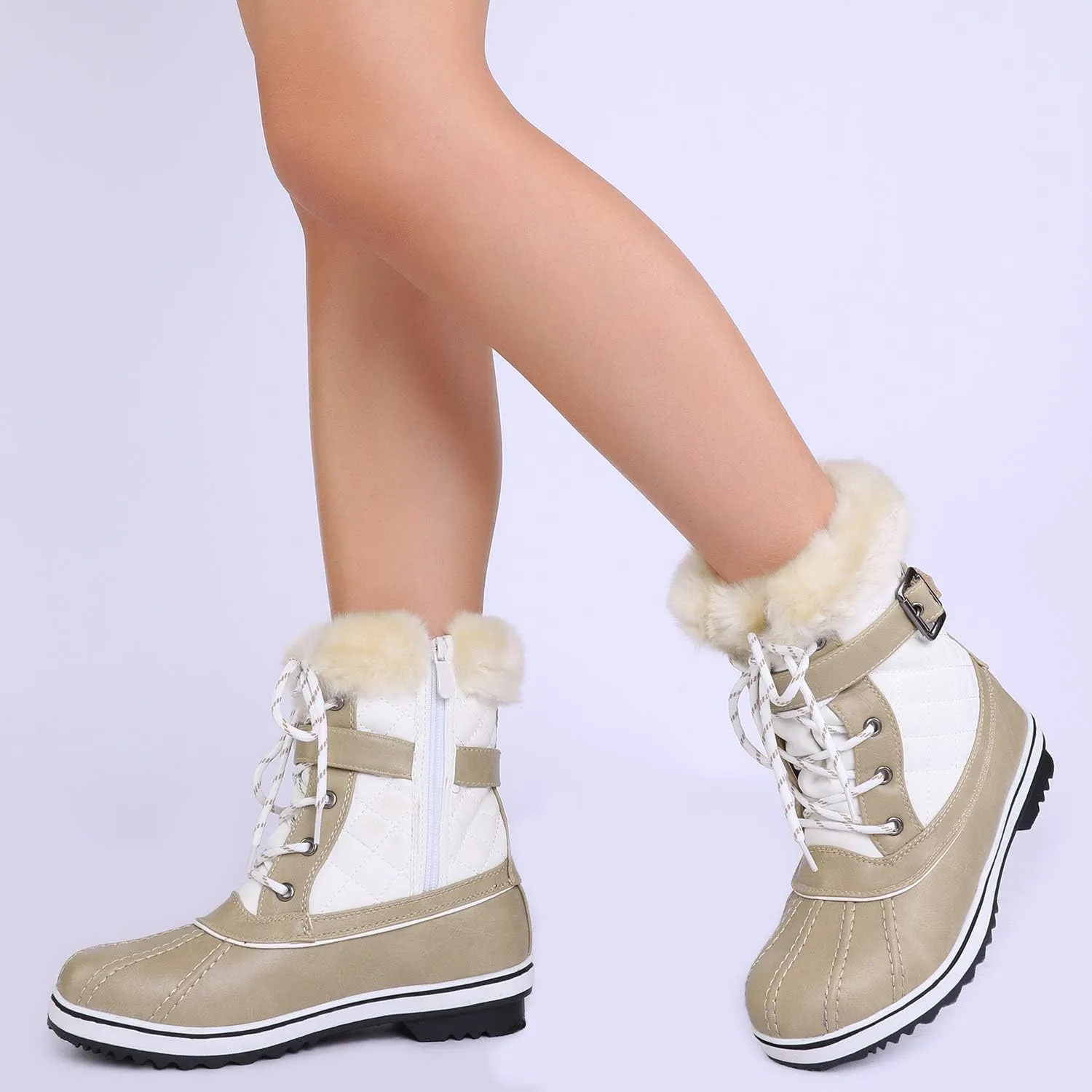 DREAM PAIRS Women's Mid Calf WaterProof Winter Snow Boots