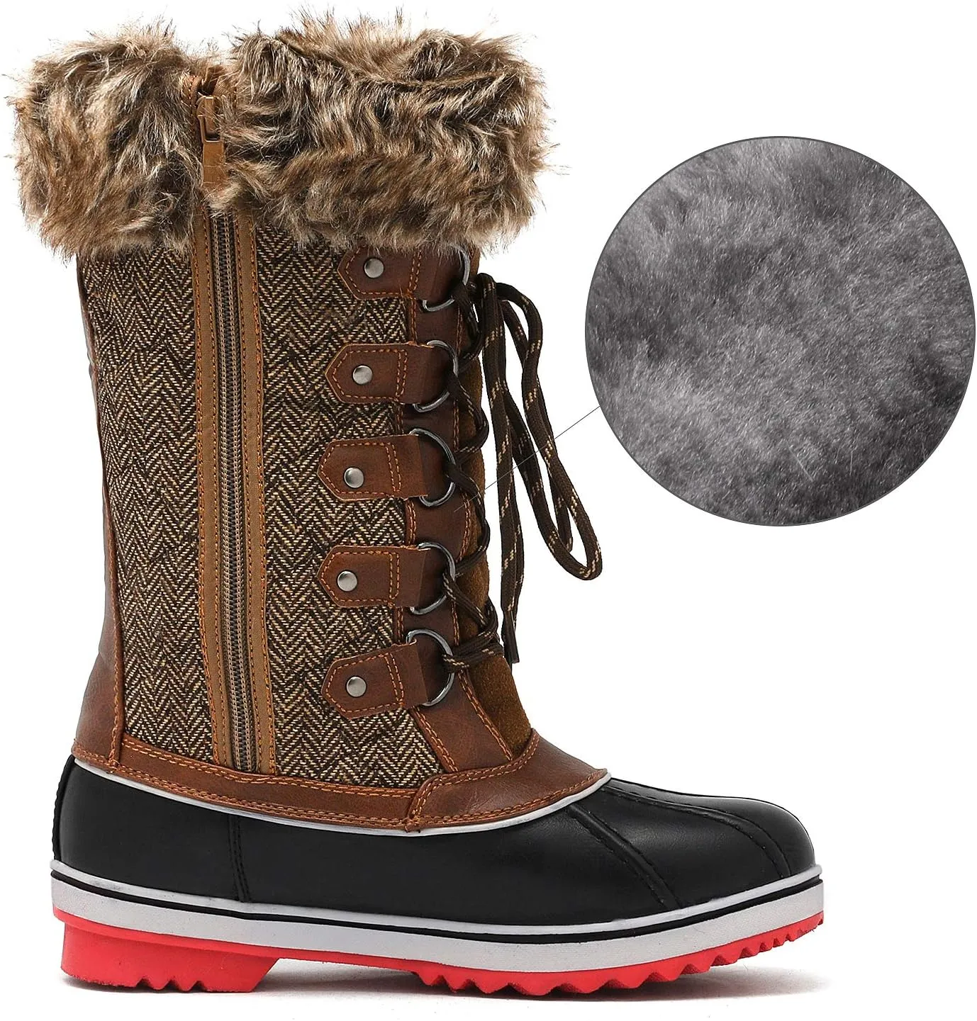 DREAM PAIRS Women's River_1 Mid Calf Waterproof Winter Snow Boots