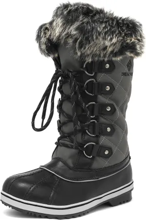 DREAM PAIRS Women's River_1 Mid Calf Waterproof Winter Snow Boots