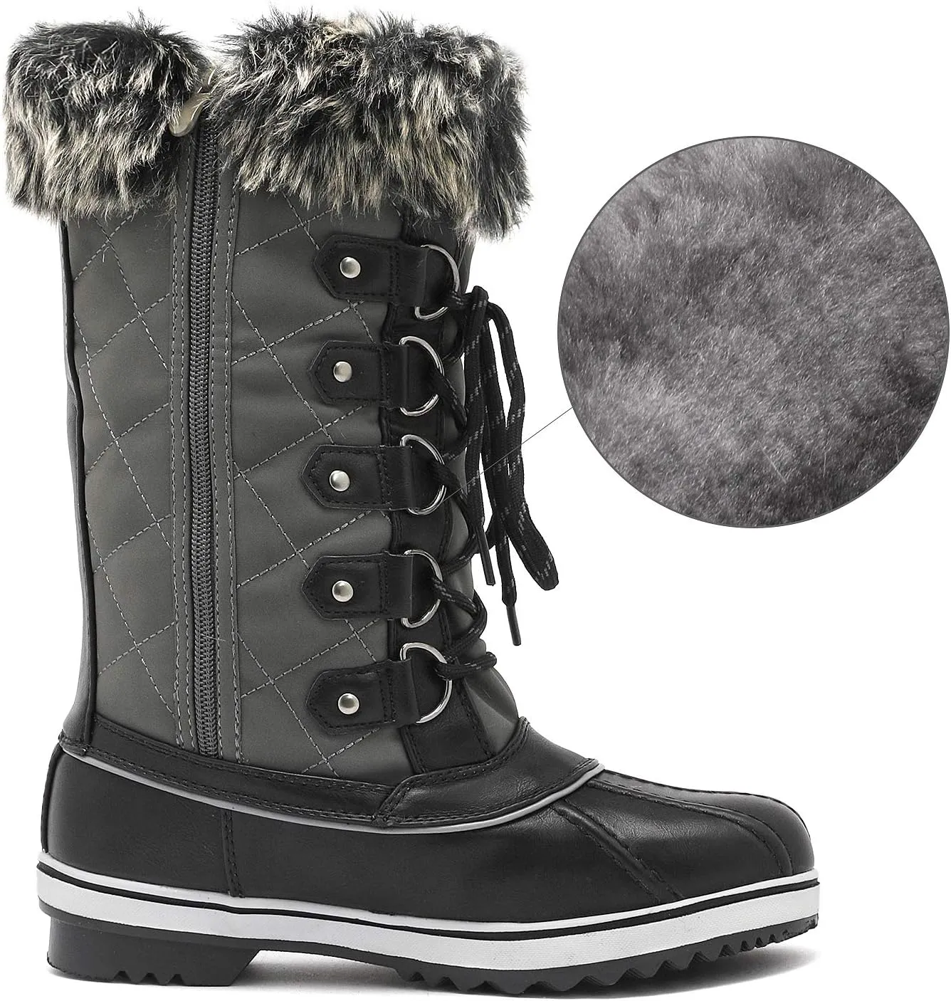 DREAM PAIRS Women's River_1 Mid Calf Waterproof Winter Snow Boots