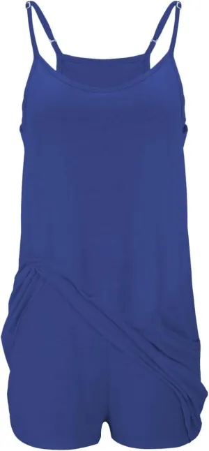 Dress for Women Summer 2025 Solid Color Casual Comfy Athletic Adjustable Shoulder Strap Tennis Rompers for Short