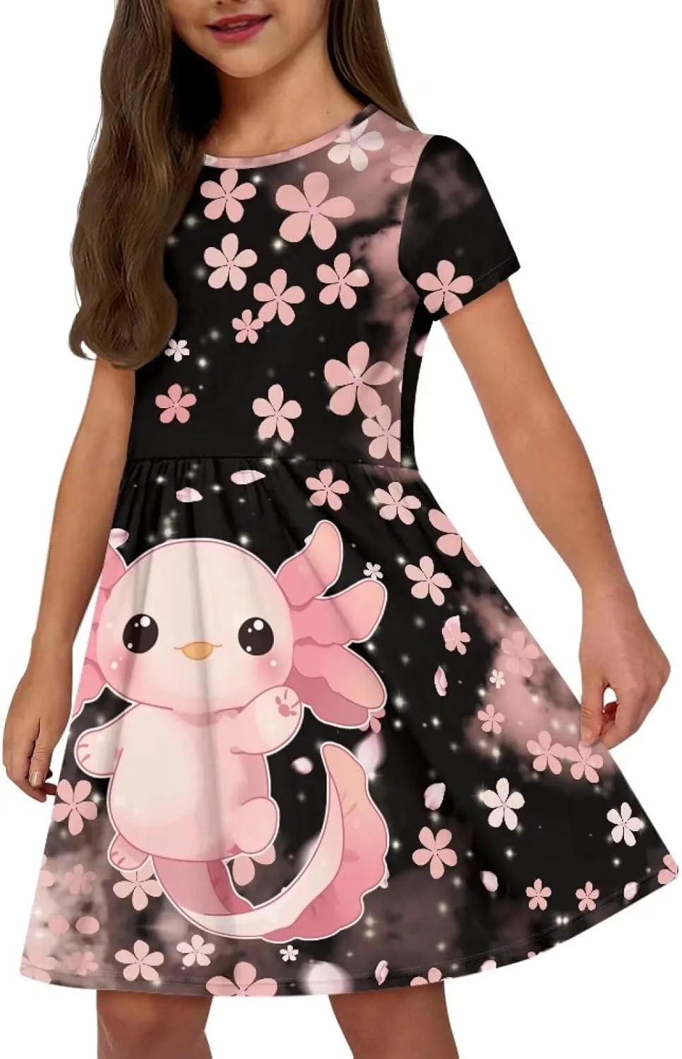Dresses for Girls 2-14 Kids Summer Beach Dresses Casual Skater Dress Holiday Party Midi A-Line
