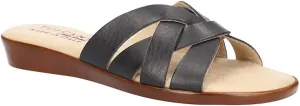 Easy Street Tuscany Womens Zanobia Strappy Slide Sandals Black 7 Medium (B,M)